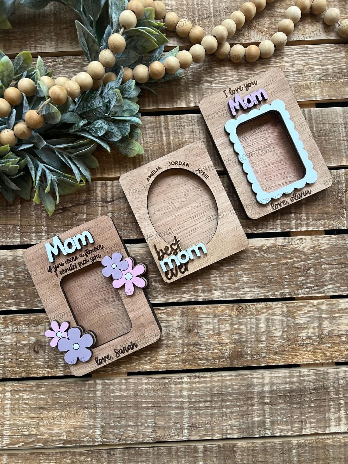 Mothers Day Photo Magnet- Personalized Gift for Mom, Mom Fridge Magnet made of birch, Grandma Gift