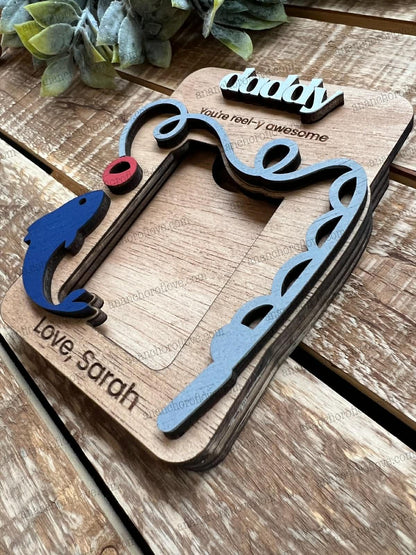 Father's Day Photo Magnet- Personalized Gift for Mom, Mom Fridge Magnet made of birch, Dad/grandpa Gift
