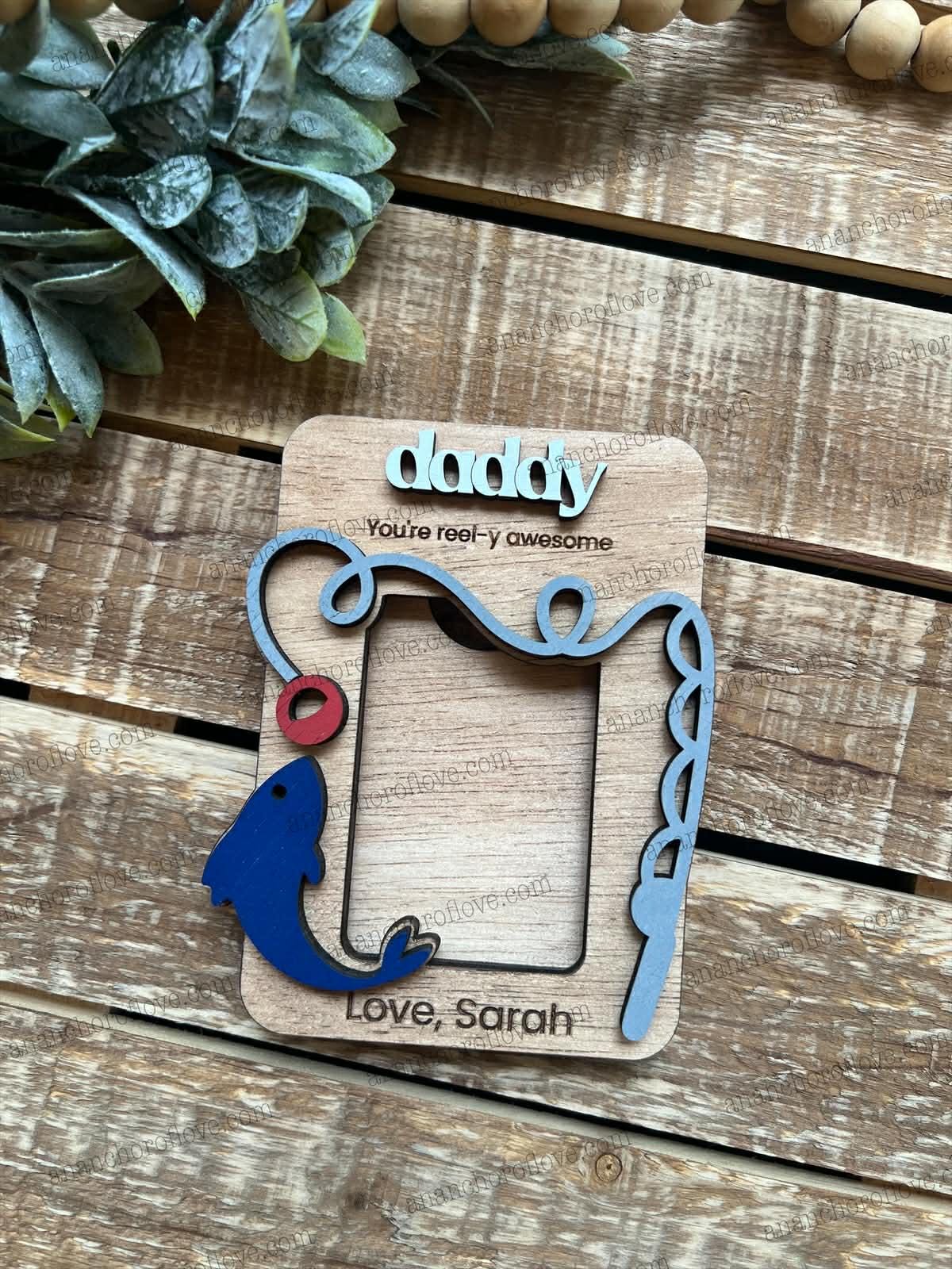 Father's Day Photo Magnet- Personalized Gift for Mom, Mom Fridge Magnet made of birch, Dad/grandpa Gift