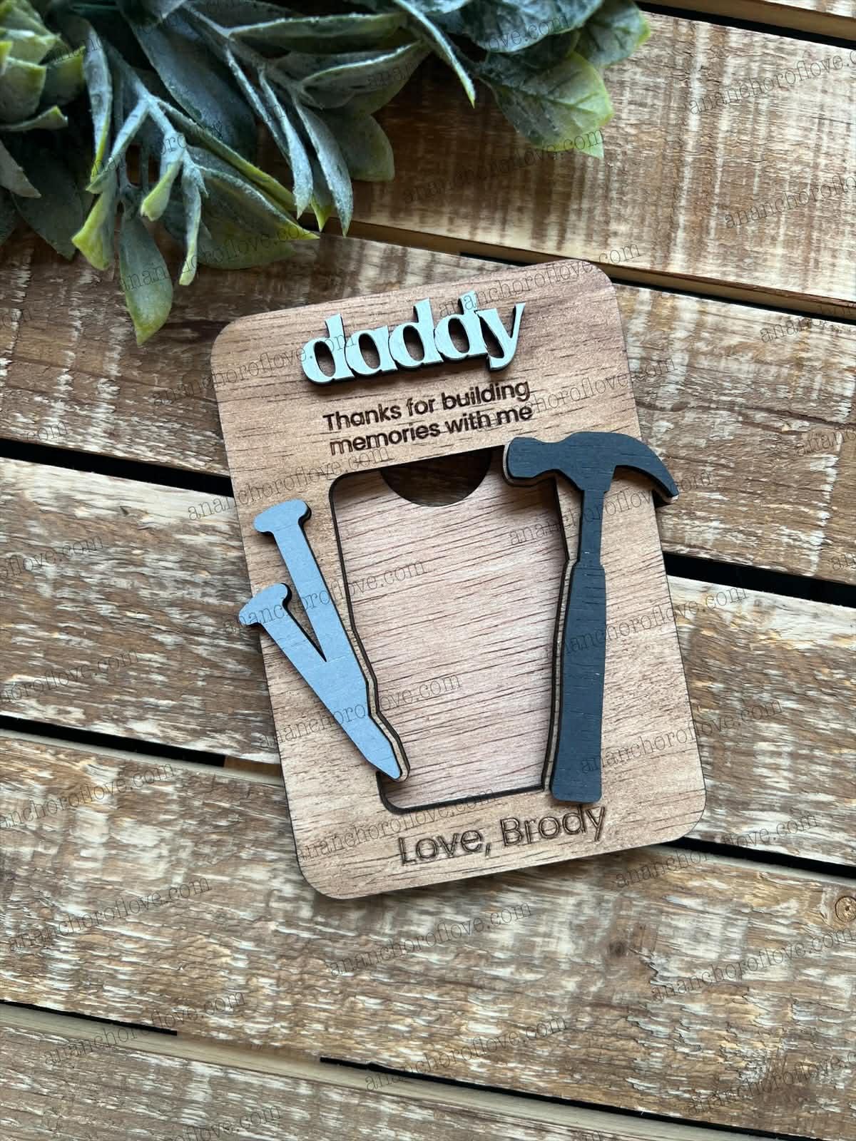 Father's Day Photo Magnet- Personalized Gift for Mom, Mom Fridge Magnet made of birch, Dad/grandpa Gift