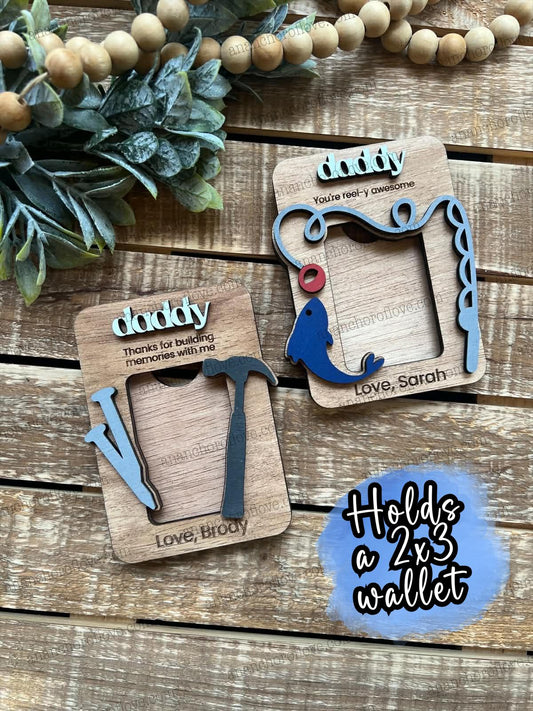 Father's Day Photo Magnet- Personalized Gift for Mom, Mom Fridge Magnet made of birch, Dad/grandpa Gift