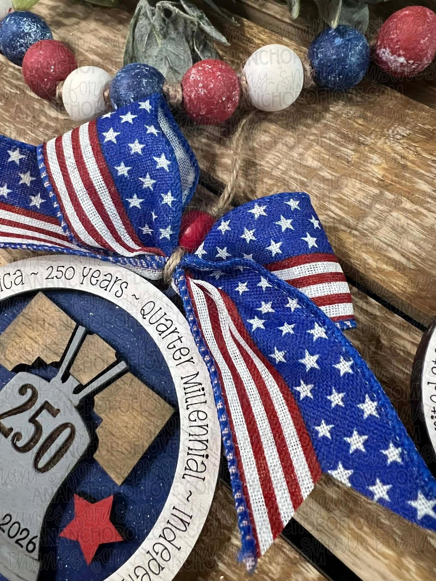 USA 250th Anniversary Wooden Liberty Bell ornament or magnet 2026 commemorative keepsake