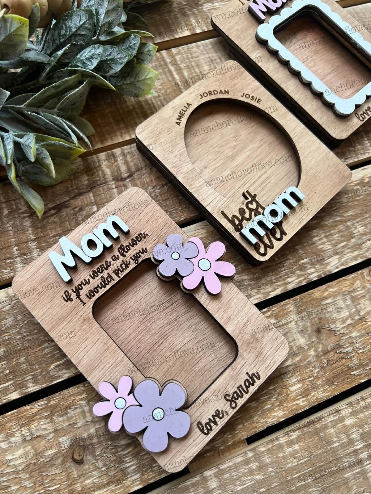 Mothers Day Photo Magnet- Personalized Gift for Mom, Mom Fridge Magnet made of birch, Grandma Gift