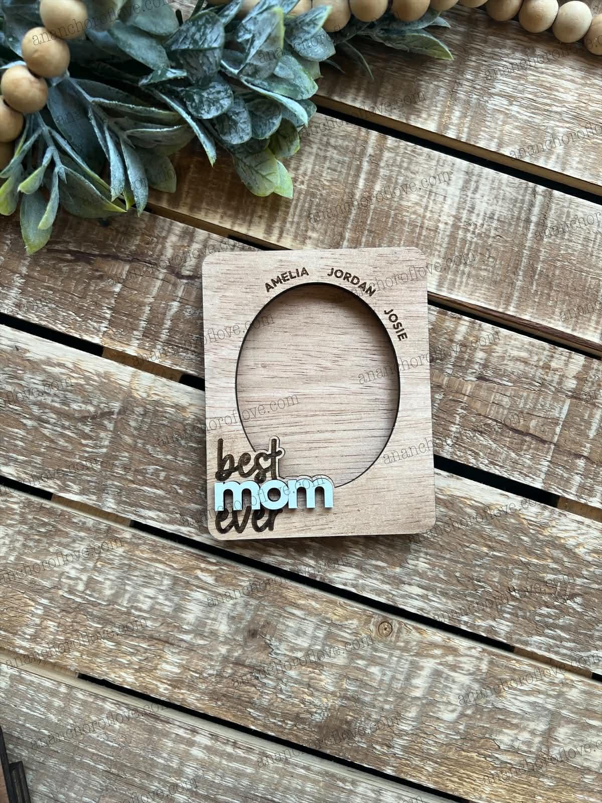 Mothers Day Photo Magnet- Personalized Gift for Mom, Mom Fridge Magnet made of birch, Grandma Gift