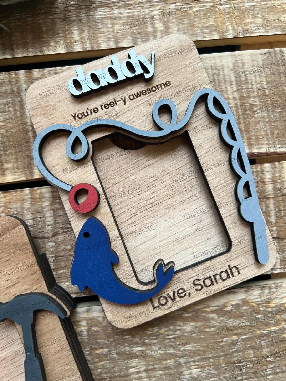 Father's Day Photo Magnet- Personalized Gift for Mom, Mom Fridge Magnet made of birch, Dad/grandpa Gift