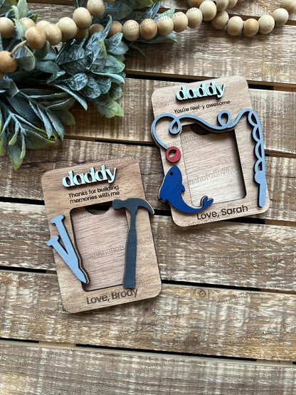 Father's Day Photo Magnet- Personalized Gift for Mom, Mom Fridge Magnet made of birch, Dad/grandpa Gift